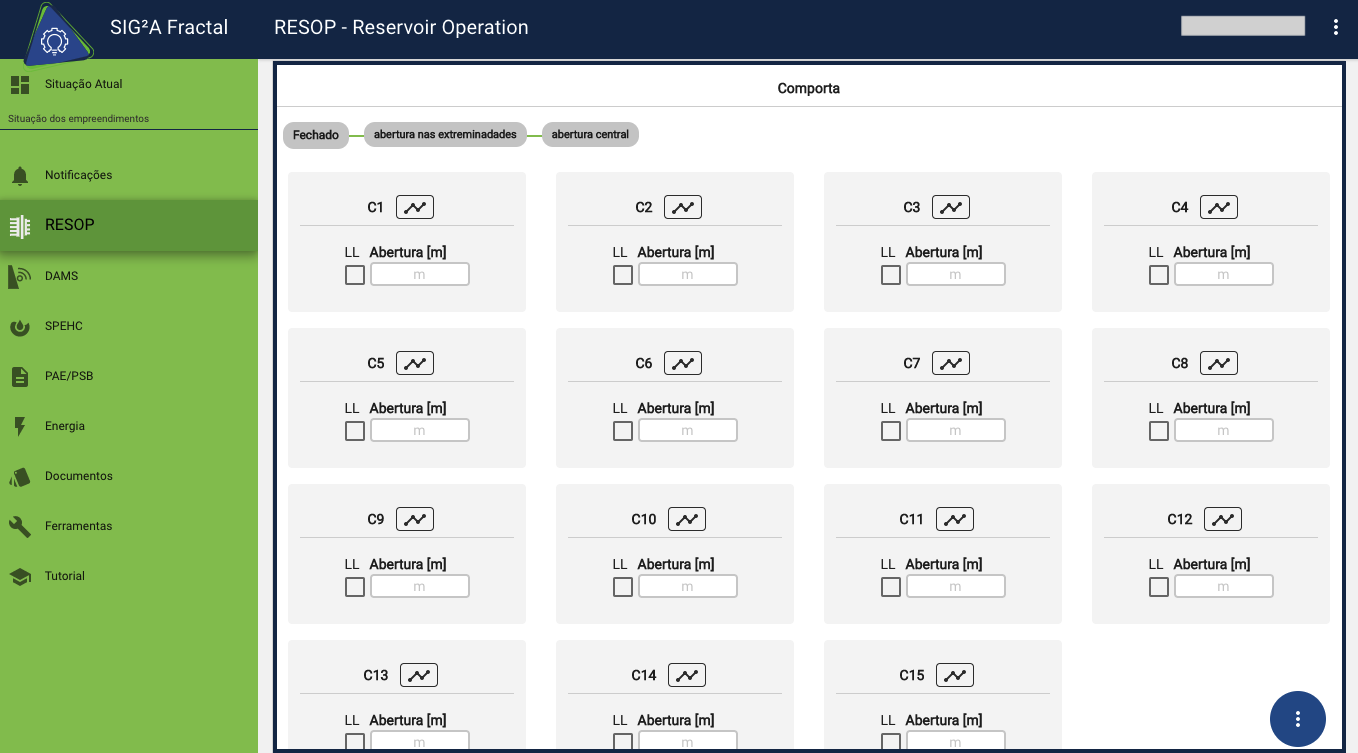 Comportas da barragem  alt text