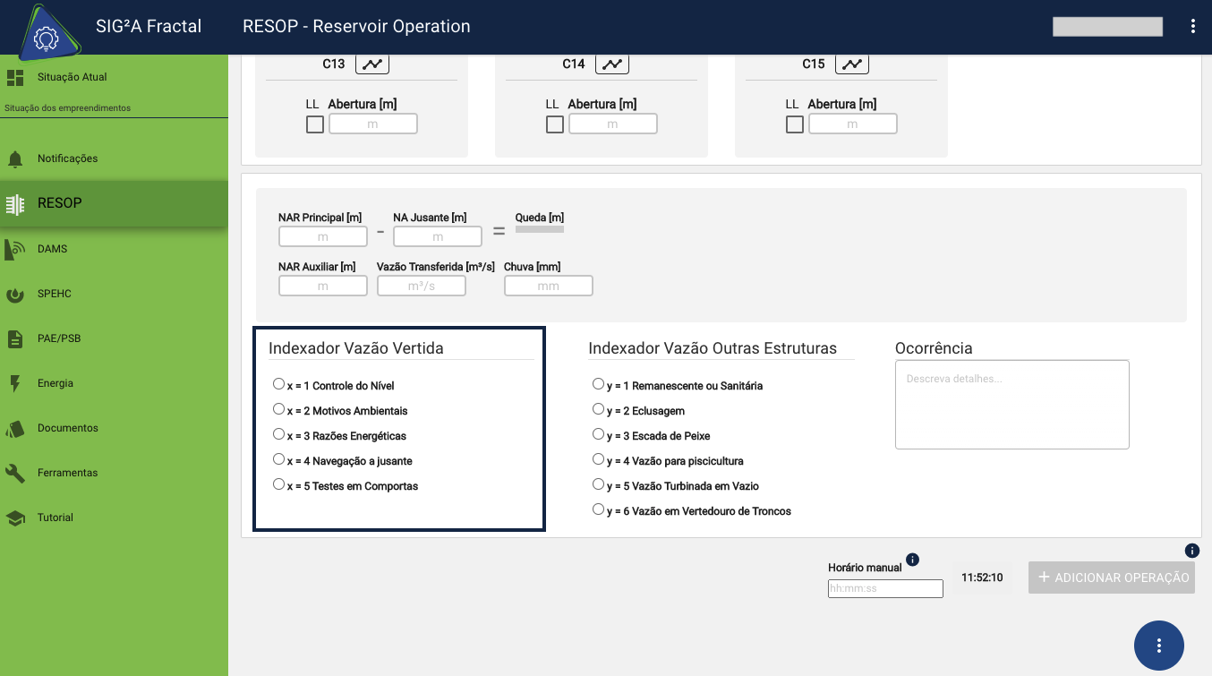Indexador vazão vertida  alt text
