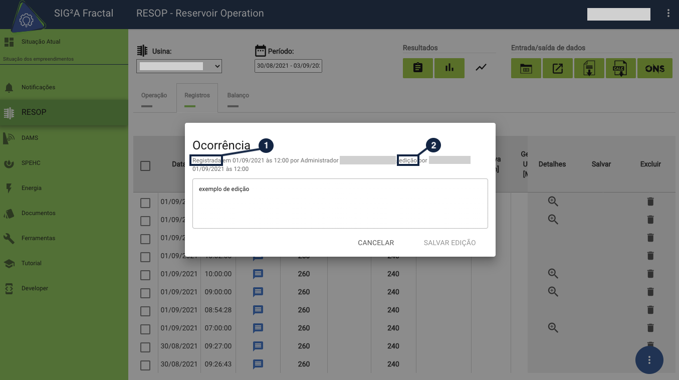 Modal Ocorrência cadastrada   alt text