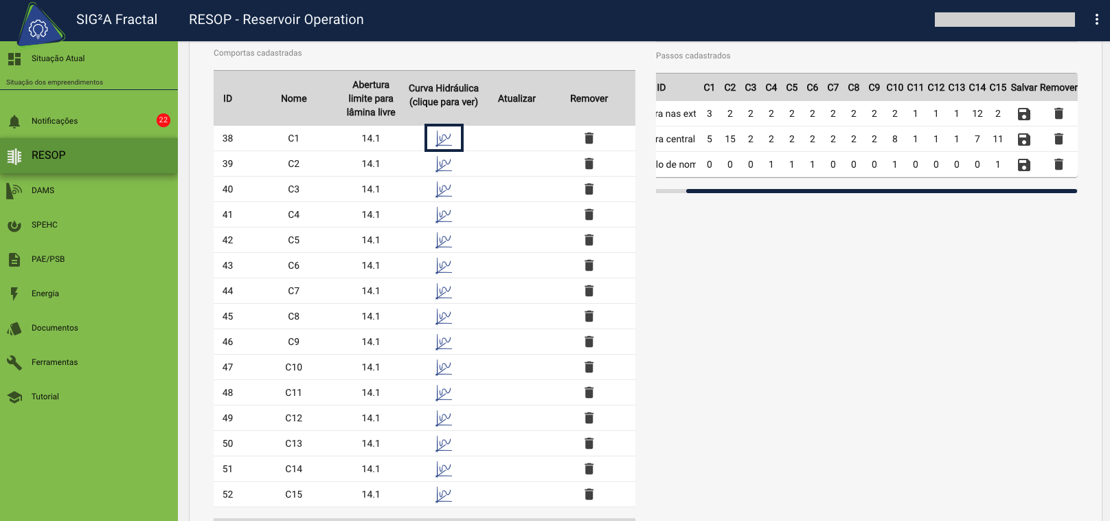 Visualizar curva hidráulica  alt text