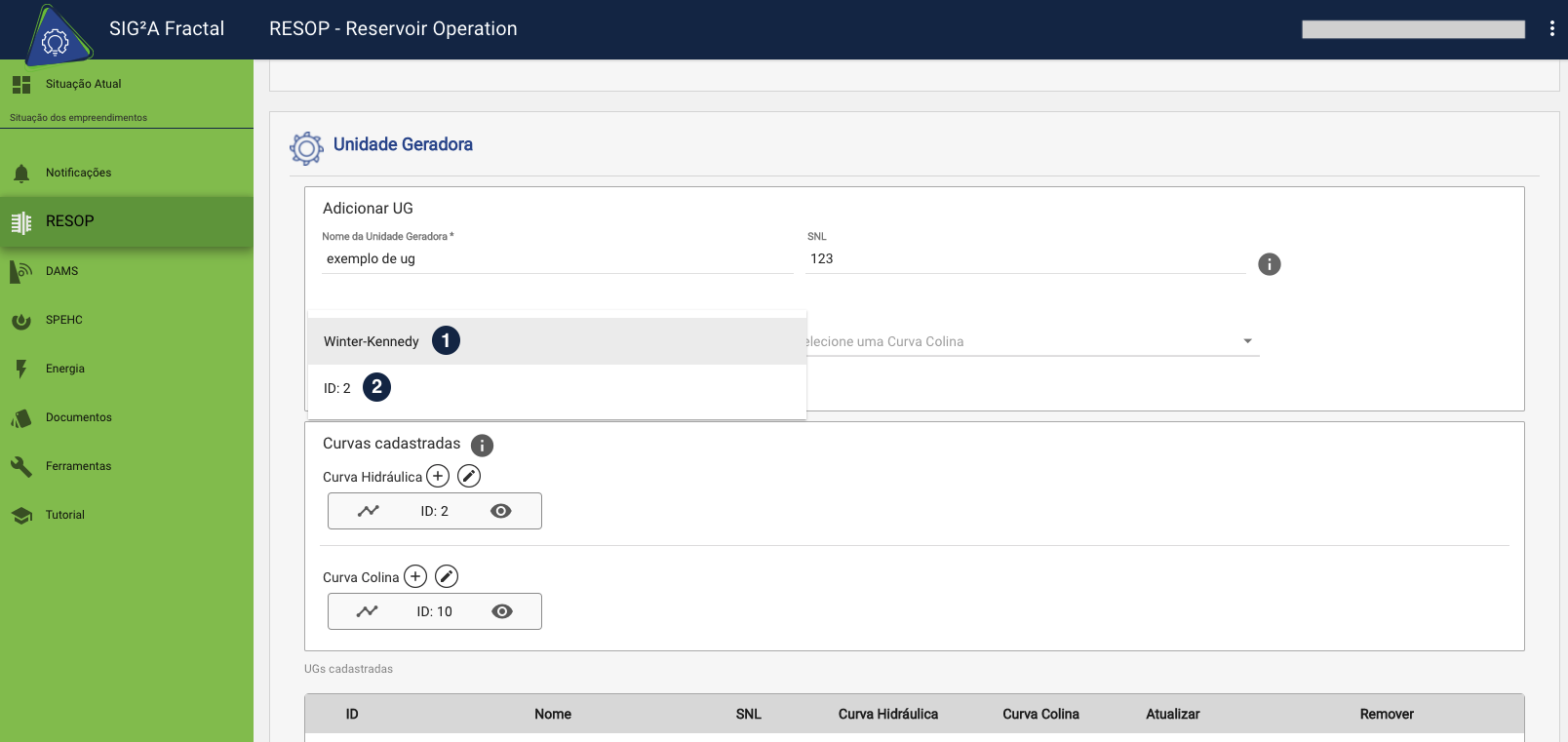 Selecione uma curva  alt text