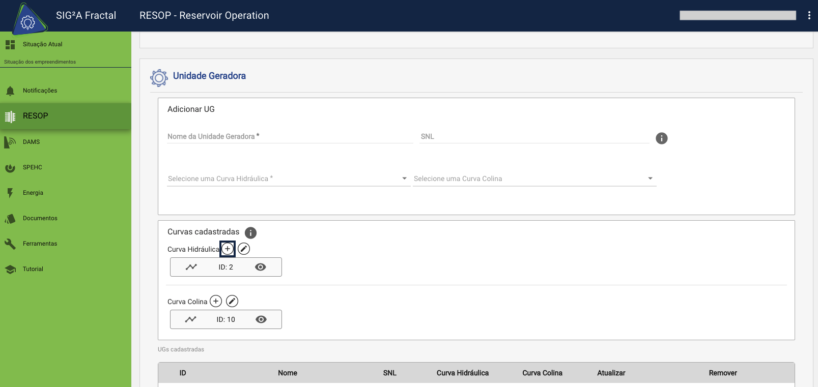Importar curva hidráulica  alt text