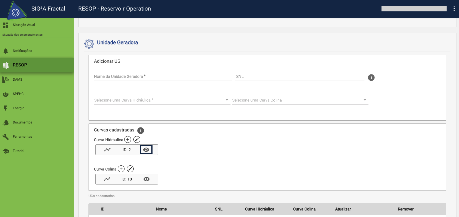 Visualizar curva alt text